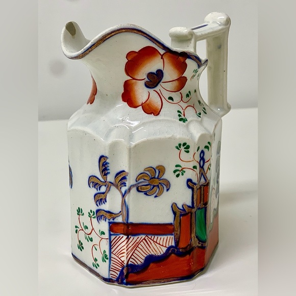 Marked & Dated November 15, 1845 Pagoda Pattern Gaudy Welsh Antique Jug Pitcher - Picture 1 of 15